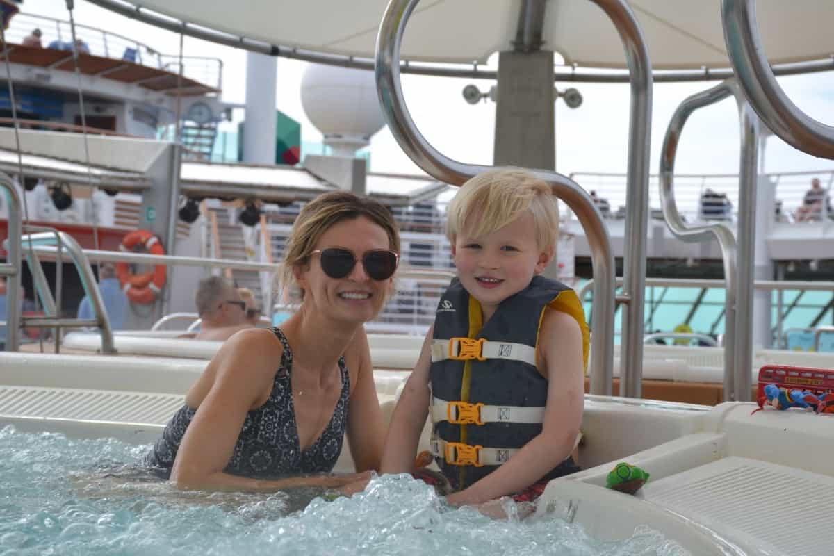 In the hot tub on the Navigator of the Seas cruisingkids.co.uk