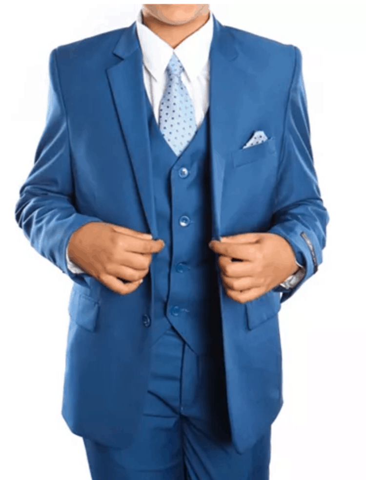 Crafted with colorful and vibrant fabrics this 5 piece suit is great for Spring or Summer. With a variety of bright colors to choose from, your little buddy will take pride wearing this suit. Comes with a matching shirt and tie that will surely make your little man stand out.