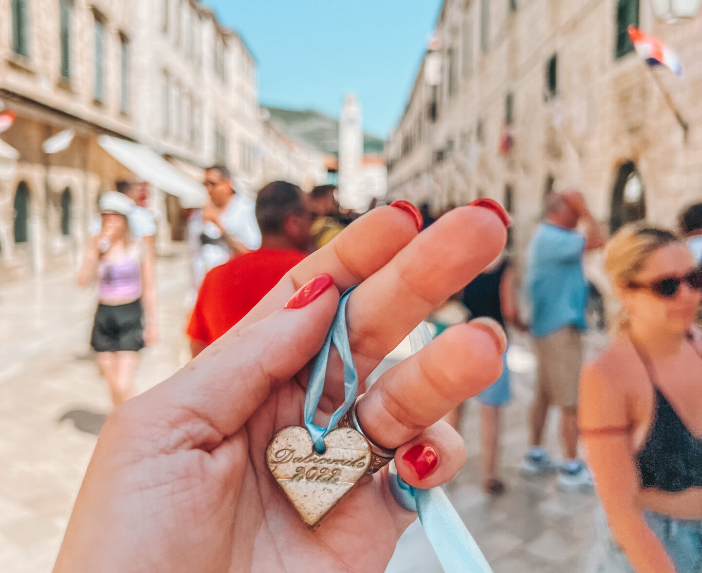 Dubrovnik heart in the old town sold by a street seller