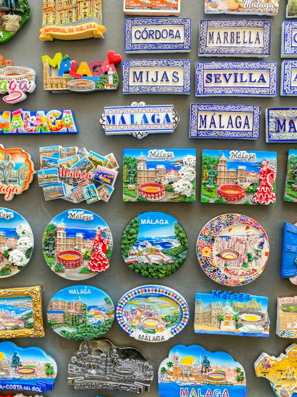 Malaga souvenirs Magnets and plates