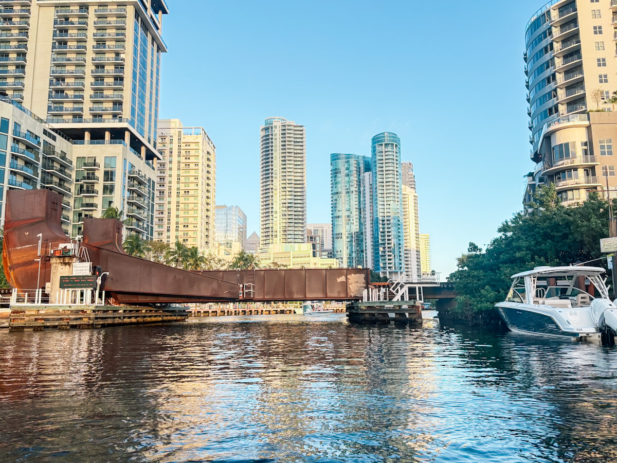 Watching the train in Fort Lauderdale from the river
