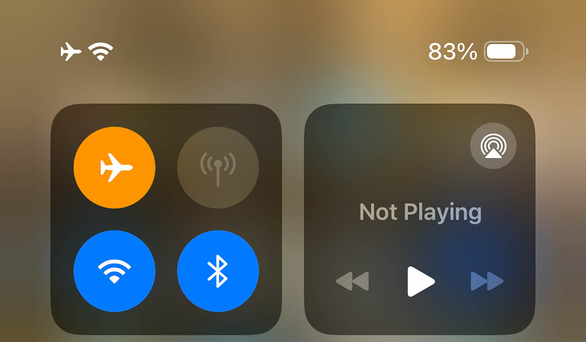 Airplane mode button on iPhone 