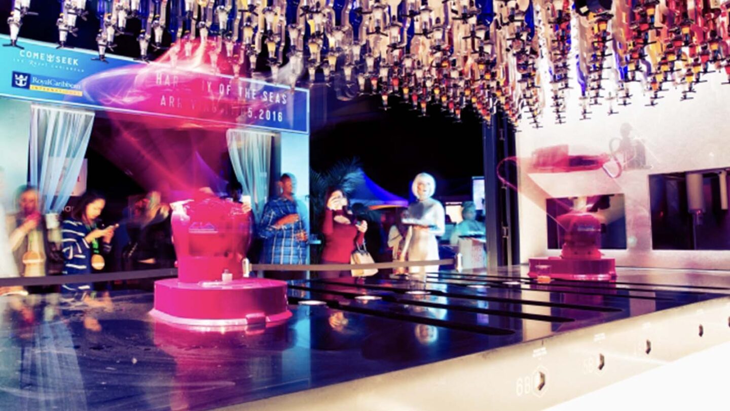 Royal Caribbean Bionic bar lit up
