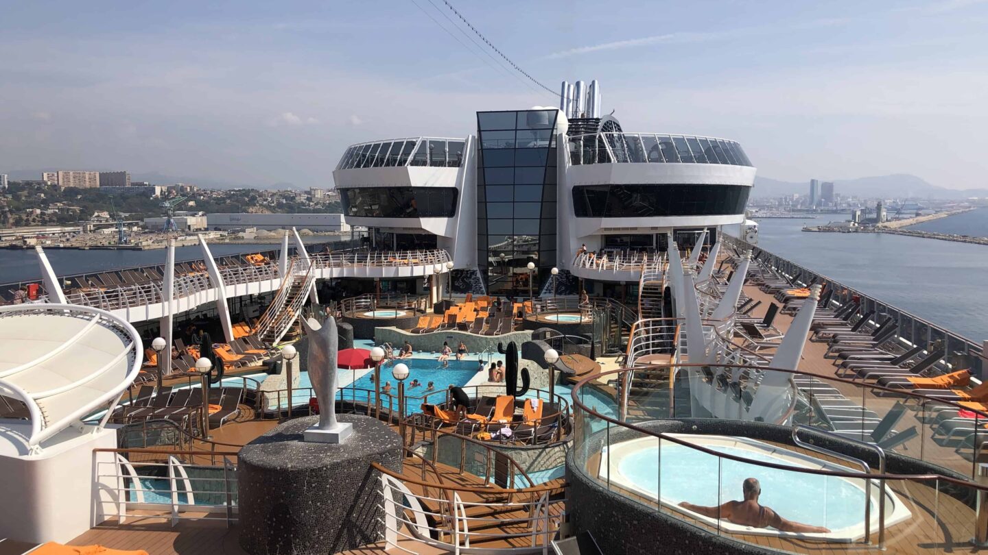 MSC Divinia overlooking the pool area