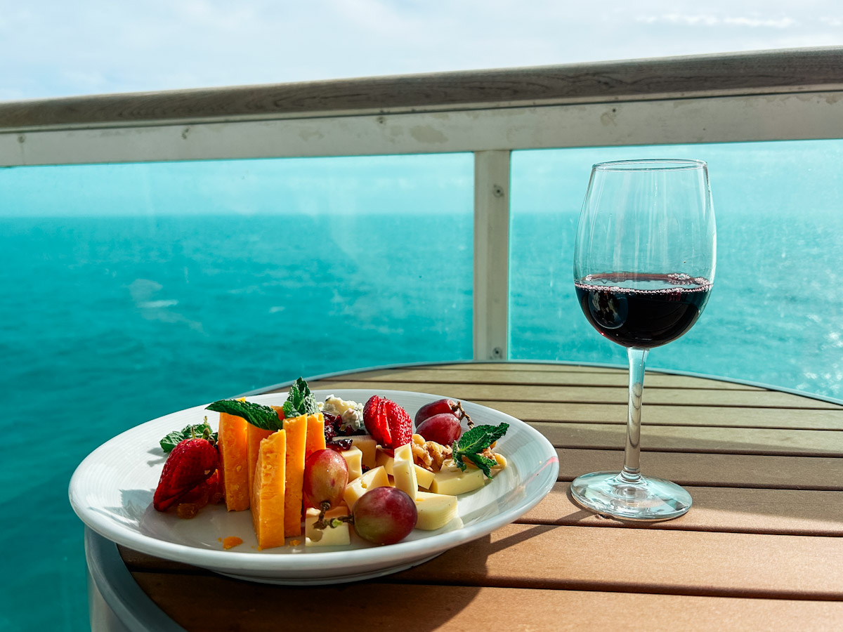 Fruit Plate and wine on the Balcony