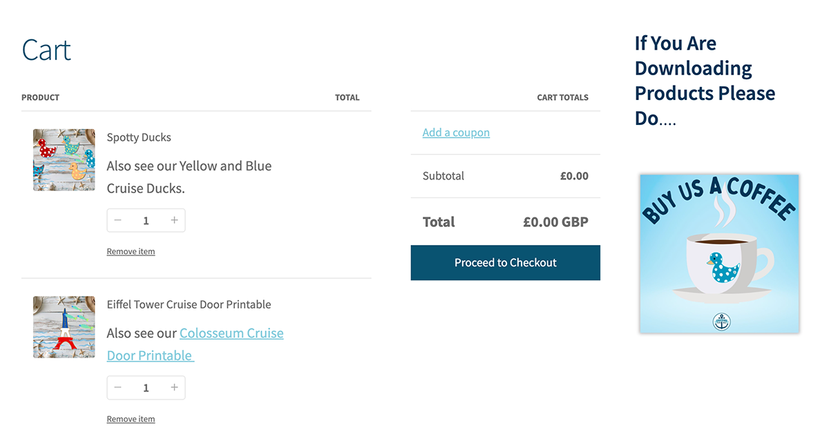 You can now see your shopping cart