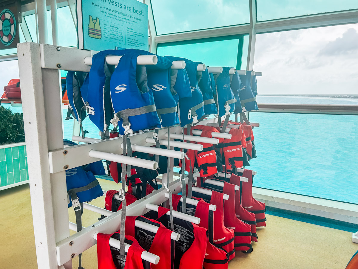 Life vests are provided for childen