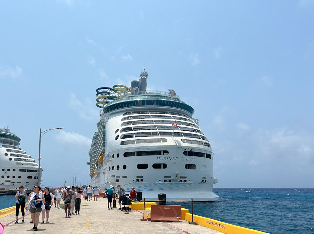 Mariner of the Seas in Port next to Liberty of the Seas