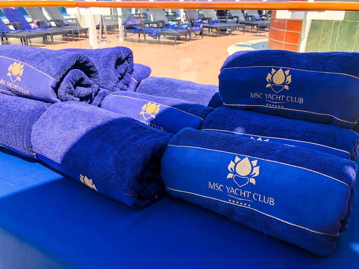 MSC Yacht club towels