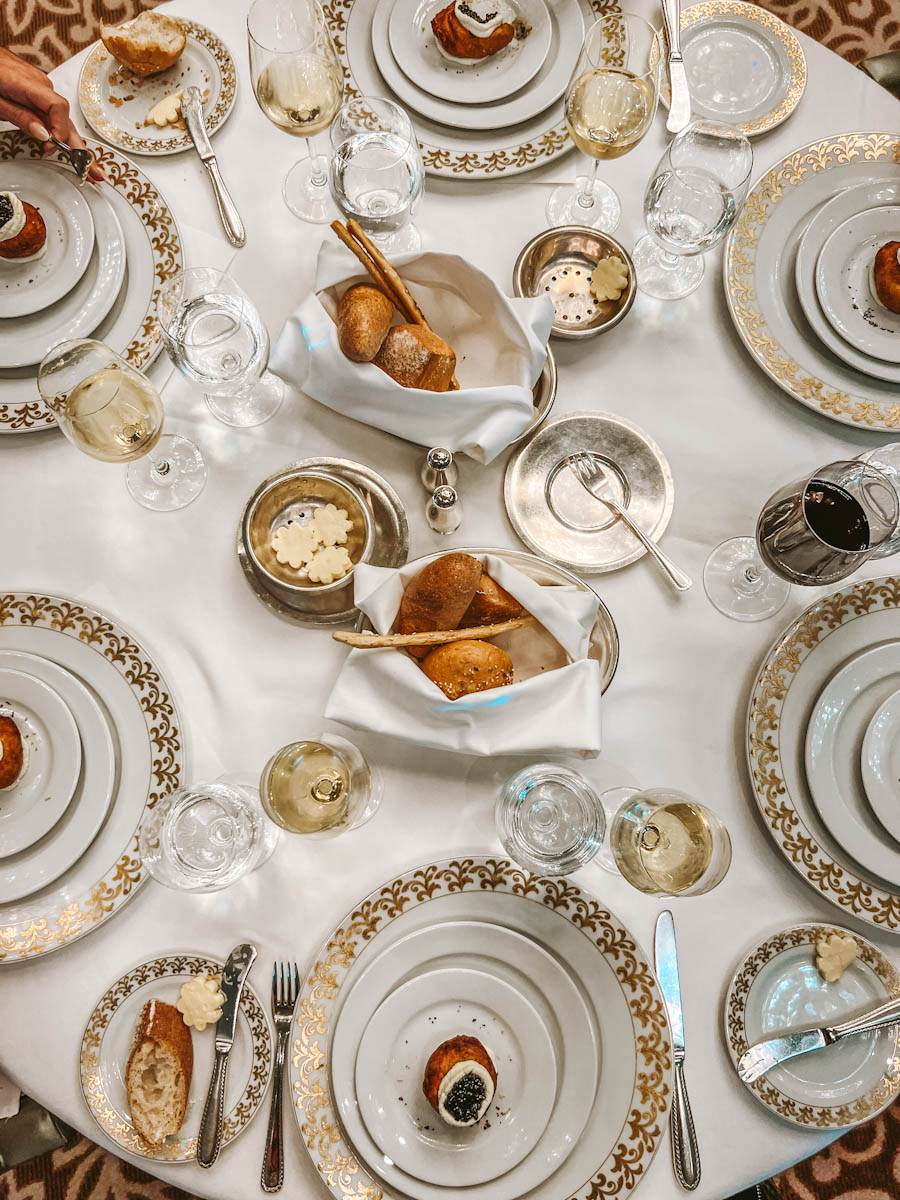Oceania Marina Ship table cutlery laid out for dinner