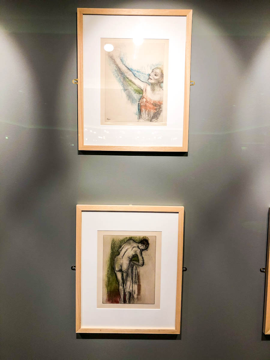 One naked charcoal drawing, one dancer by Edgar Degas