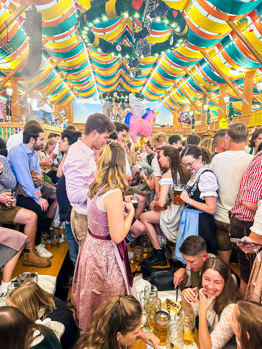 Packed tables Munich Oktoberfest