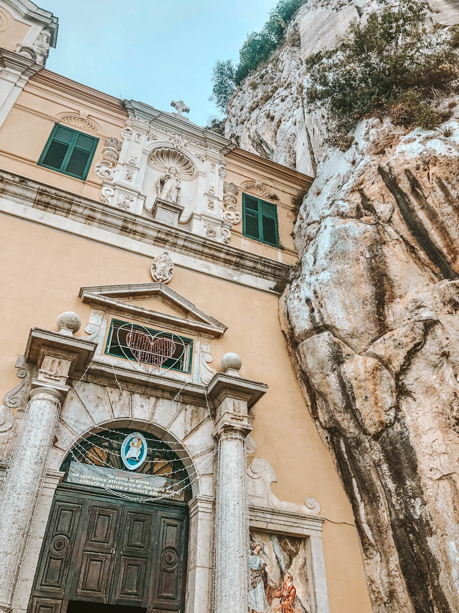 Palermo Sicily Front facade of the Santiario Di Santa Rosalia