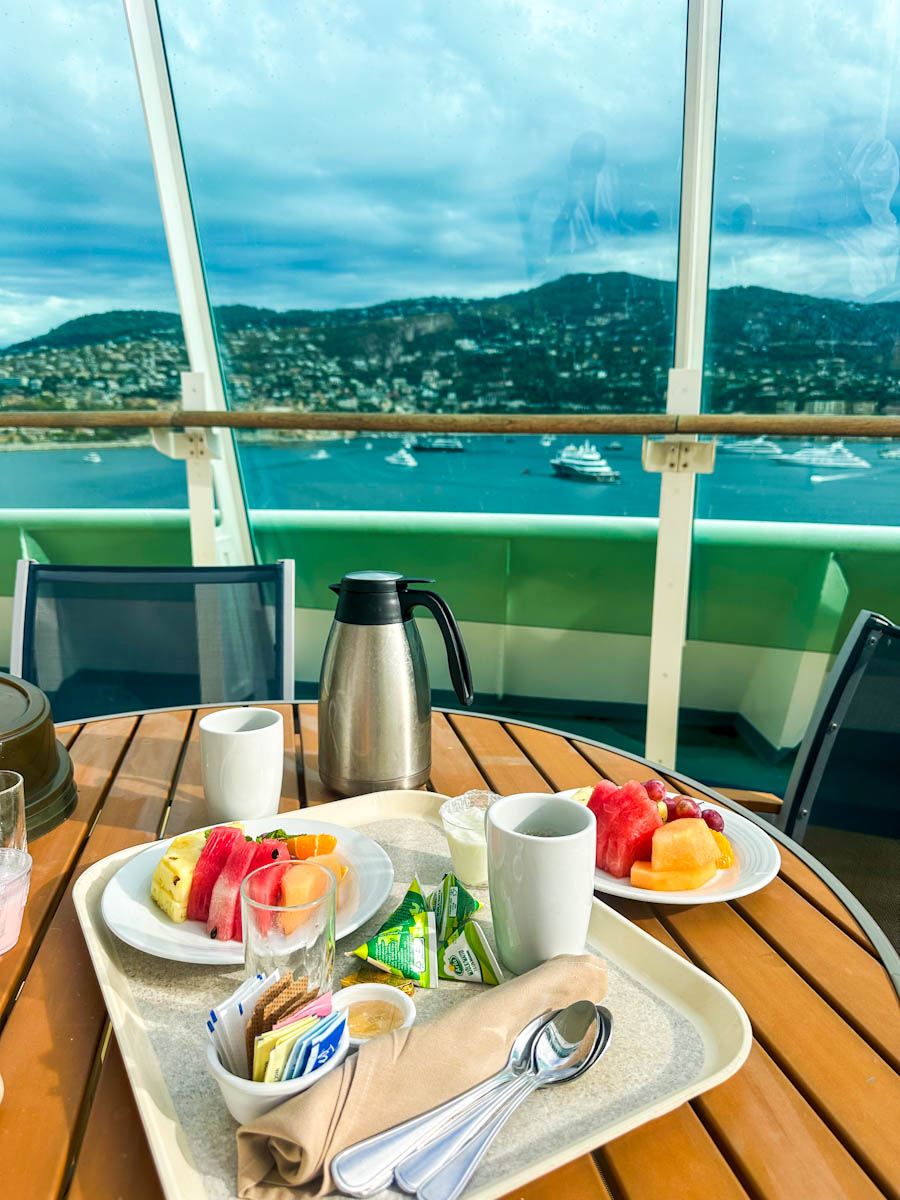 Voyager of the Seas Pub breakfast in room On Balcony