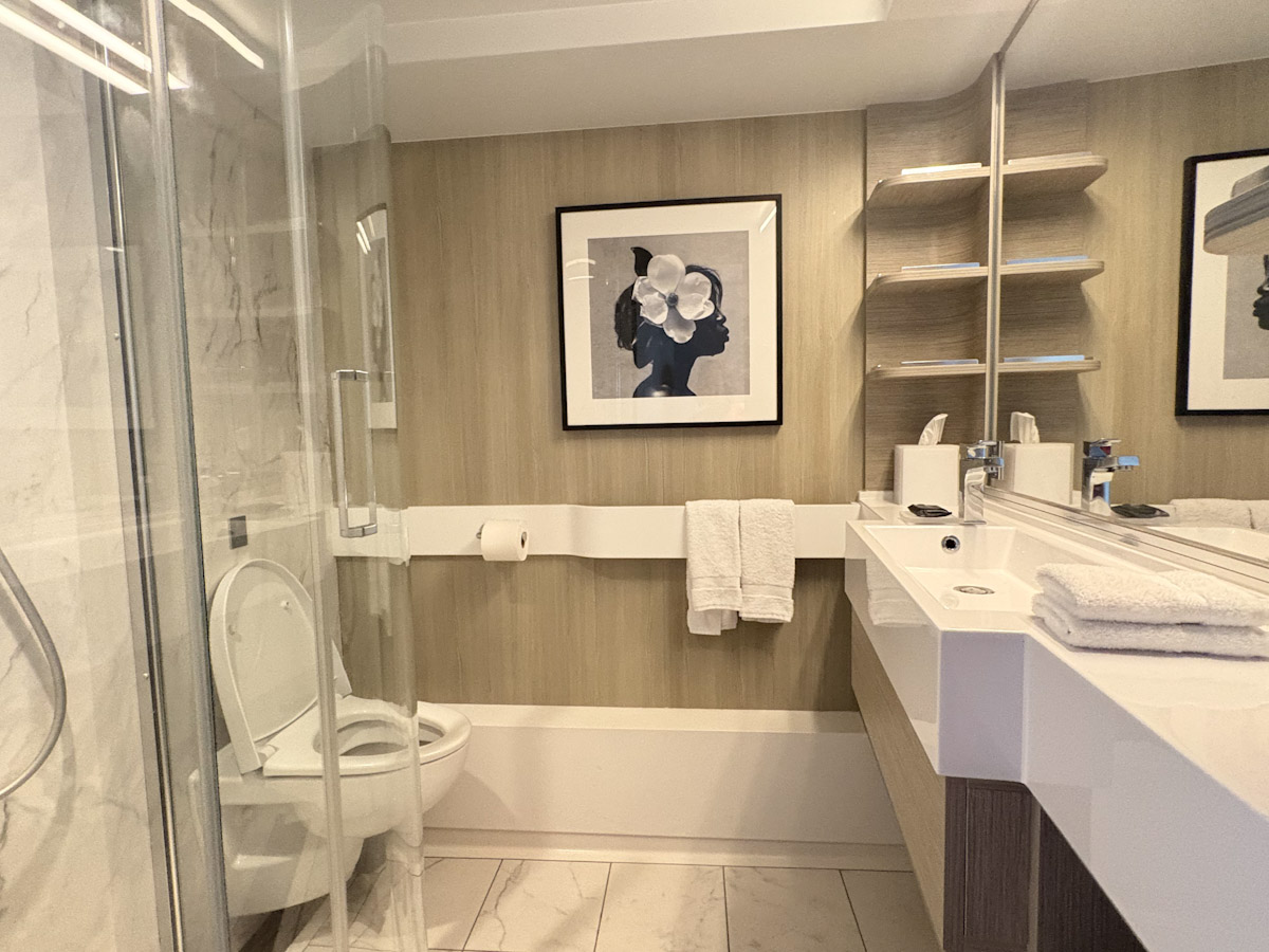 Bathroom in Balcony Cabin 8290 on Celebrity Apex