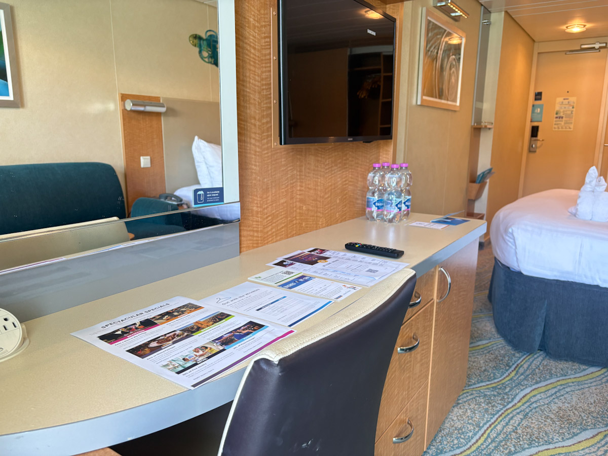 Vanity area in our Balcony Cabin on Allure of the Seas
